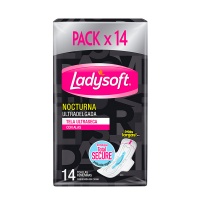 Toalla Higiénica Nocturna Ladysoft Ultradelgada Ultraseca 14 Unid