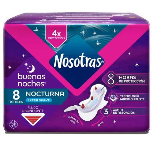 Toalla Higienica Nosotras Nocturna  8U Ultra Delga...